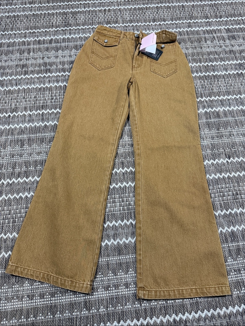 Avec Les Filles High-Rise Wide-Leg Jeans in Camel Brown